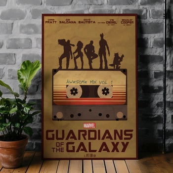 Інтер'єрна картина Вартові Галактики, Guardians of the Galaxy, касета, супергеройський постер, 42×29 см (id0025)