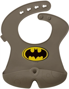Силиконовый нагрудник с карманом B.box Batman коричневый (9353965009023)