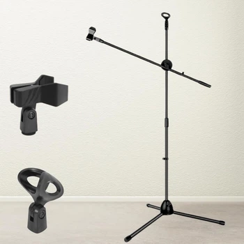 Штатив тринога журавель для мікрофона Pro Microphone Stand підлогова мікрофонна стійка з 2 тримачами