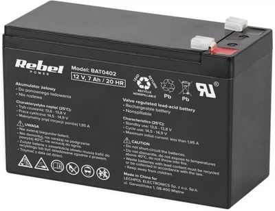 Akumulator żelowy Rebel Electro 12V-7Ah (BAT0402)
