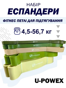 Резинки для підтягування U-Powex з мішком для зберігання комплект 5 шт набір петлі гумки для спорту фитнеса 1507264201