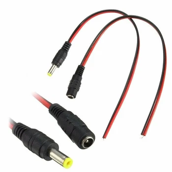 Разъем питания DC папа + мама 2pin 5.5 x 2.1mm (гнездо+штекер) с кабелем 0.2мм2 jack, коннектор