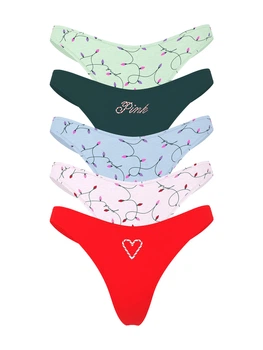 Набор 5 шт хлопковые женские трусики коллекция PINK Victoria's Secret S8C68 размер XS