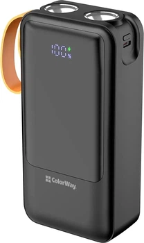 УМБ ColorWay Power Bank 30 000 mAh PowerHub (USB QC4.0 + USB-C PD22.5W) Black (CW-PB300LP07BK)