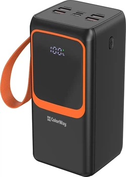 УМБ ColorWay Power Bank 50 000 mAh PowerView (USB QC4.0 + USB-C PD22.5W) Black (CW-PB500LP02BK)