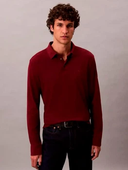Поло длинное мужское Calvin Klein 776214165 2XL Бордовое (1160555547)