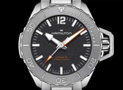 Механические мужские часы Hamilton Khaki Navy Frogman H77485130 дайверские 41 мм 300 метров швейцарские Swiss Made