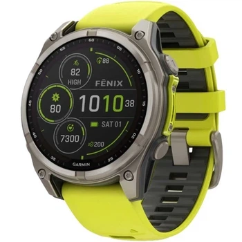 Смарт-годинник Garmin fenix 8 47mm Solar Sapphire Titanium with Amp Yellow and Graphite Silicone Band (010-02906-21)