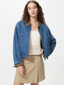 Джинсовая куртка женская Uniqlo 419550288 S Синяя (1160350821)