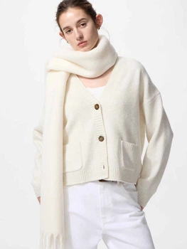 Кардиган з домішками вовни в'язаний жіночий Uniqlo Souffle 396163926 M Молочний (1160372761)