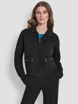 Кардиган з домішками вовни в'язаний жіночий Donna Karan NY (DKNY) 674526213 XL Чорний (1160398973)