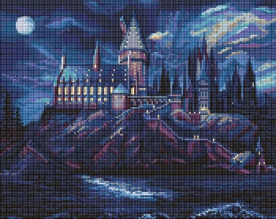 Алмазна мозаїка Ideyka Harry Potter Таємничий Гоґвортс 40x50 см (4823104394921)