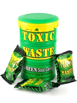 Цукерки Toxic Waste Hazardously Sour Candy Nuclear Fusion зелений 42 г - екстремально кислі льодяники (5252)
