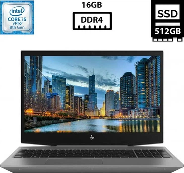 Ноутбук Hewlett Packard ZBook 15v G5 15.6” IPS 1920x1080 Core i5-8300H 2.30GHz 16GB DDR4 SSD 512GB Intel UHD Graphics 630 Камера (HZ15vG5I5R16S512A) Б/У