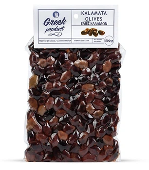 Оливки темные Каламата с косточкой Greek Product 500г