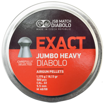 Кулі пневм JSB Jumbo Heavy, 5,52 мм , 1,175 г, 500 шт/уп