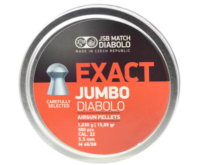 Пули пневм JSB Exact Jumbo, 5,5 мм , 1,03 г, 500 шт/уп
