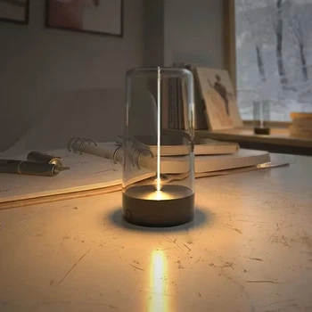 LED светильник аккумуляторный магнитный USB с регулировкой яркости, портативная настольная лампа для дома, офиса и кемпинга