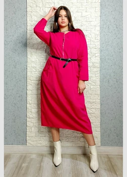 Сукня з мікровельвету на блискавці червона New Collection 22-832 - червоний - L-XXL