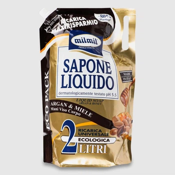 Рідке мило для гігієни MilMil Sapone Liquido Argan&Miele Maxi Refill Bag з арганом та медом Макс 2000мл