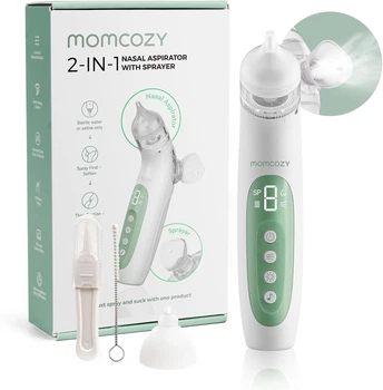 Електричний назальний аспіратор Momcozy BN007 BreezyClear 2 в 1 для дітей з функцією розпилення, 65 кПа, 4 режими, портативний