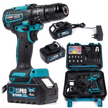 Аккумуляторный ударный шуруповерт Rynor MS25 PRO (21V 4Ah) Компактный бесщеточный шуруповерт в кейсе