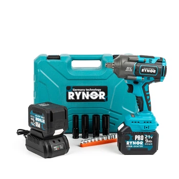 Гайковерт аккумуляторный Rynor RW1001 PRO (21V, 9Ah) Мощный бесщеточный гайковерт 1000 Nm + большой набор