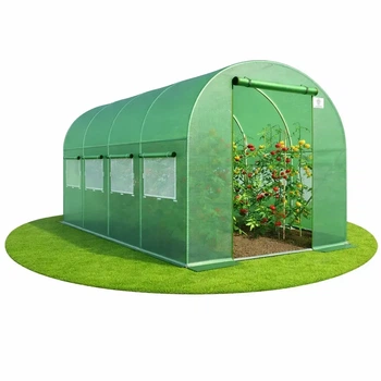 Теплиця садова 10 м² 4×2.5×2 м армована плівка 140 г/м² UV-4 оцинкований каркас Зелена (P0025)