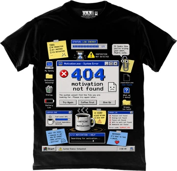 Футболка мужская TKT Import Мотивація 404: не знайдено черная размер L (TKR-VFHX6OY-L)