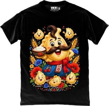 Футболка мужская TKT Import Вареник-командир черная размер XXL (TKR-NKIVTSJ-XXL)