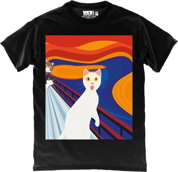 Футболка мужская TKT Import The Scream Cat in Black черная размер L (TKR-OXXKKGC-L)