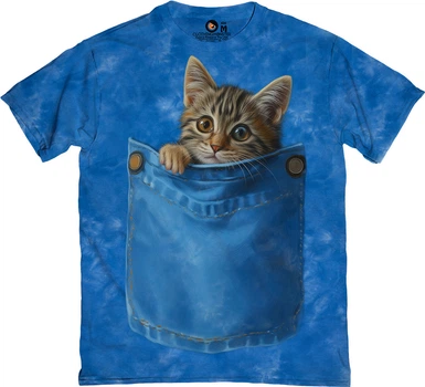 Футболка чоловіча Clothingmonster Кошеня в Кишені блакитна розмір L (TKR-YUWEV5P-L)
