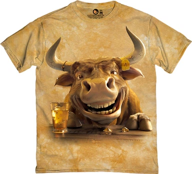 Футболка чоловіча Clothingmonster Drunk Bull пісочна розмір S (TKR-UIB7FOZ-S)