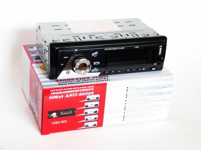 Автомагнітола 1283 1DIN USB 2.0 MicroSD AUX FM RDS MP3 WMA TFT дисплей автомобільна магнітола 2 RCA ISO пульт дистанційного керування аудіосистема 18 радіостанцій карта пам'яті 16 ГБ відтворення музики 4x50 Вт