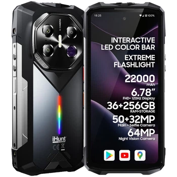 Противоударный смартфон iHunt Titan Night Hunter – 12/256 ГБ, ночное видение 64 МП, защищенный корпус IP68/IP69K, аккумулятор 20000 мАч, 5G, NFC, Android 15