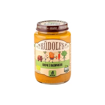Детское пюре Rudolfs Овощи с индейкой 190 г (4751017942185)