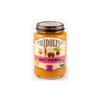 Детское пюре Rudolfs Телятина с овощами 190 г (4751017940235)