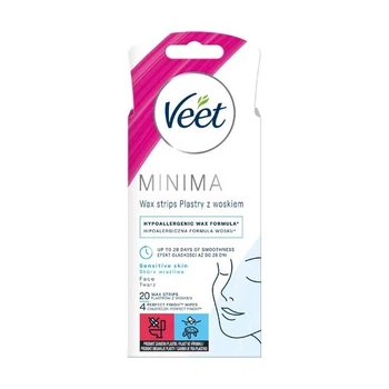 Воскові смужки для депіляції Veet Minima для чутливої шкіри обличчя 20 шт.