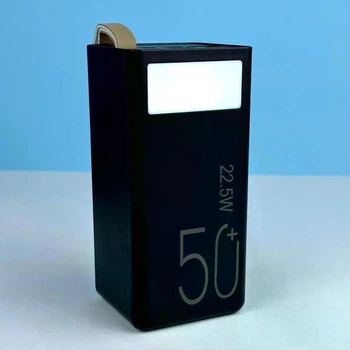 Повербанк 50000 mah 22.5W Super Fast Charge 10024 з LED дисплеєм і швидкою зарядкою PD/QC 3 порта powerbank павербанк для телефона apple айфона iphone самсунг samsung роутера планшета універсальний з ліхтариком