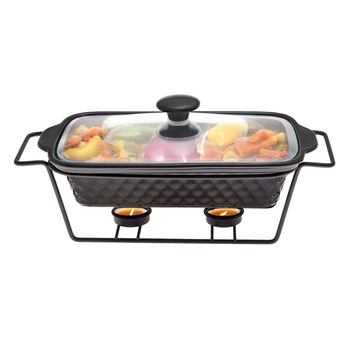 Мармит керамический 1.4л для кухни с крышкой из стекла Kamille MC-1016