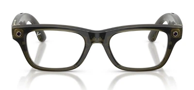 Смарт-очки Ray-Ban Meta Blayzer Optics Gen 2 Standard Shiny Transparent Dark Olive / Demo Lens (RW7001 8530 50-19)
