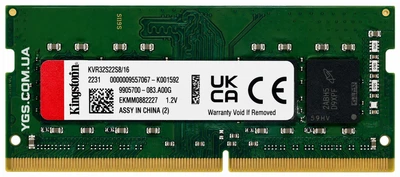 Оперативная пмять Kingston 16GB SO-DIMM DDR4 3200MHz (KVR32S22S8/16)