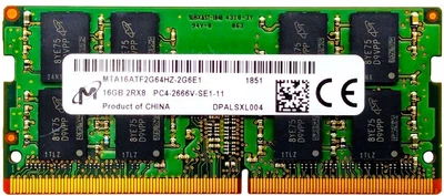 Оперативна пам'ять для ноутбука Micron 16GB DDR4 2666MHz SO-DIMM 2Rx8 (MTA16ATF2G64HZ-2G6H1) код CG-429250625