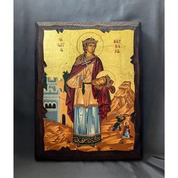 Писаная икона Святой Варвары Великомученицы 22×28 см