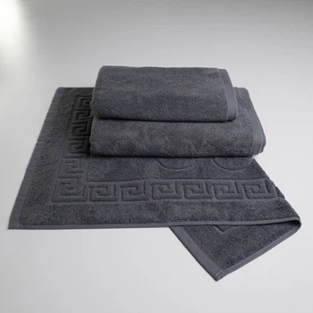 Набір готельних махрових рушників 3шт GM Textile 50х70см, 50х90см, 70х140см (Сірий)