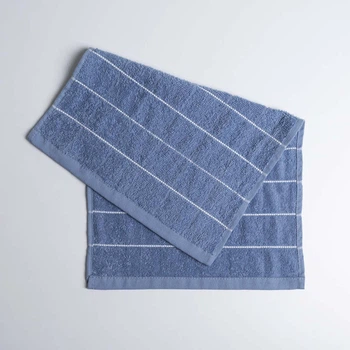 Махровое кухонное полотенце с полосками 30х50 см 400г/м2 GM Textile (Синий)