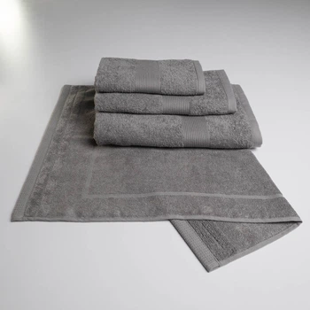Набор банных махровых полотенец с Бордюром 4шт GM Textile 50х70см, 40х70см, 50х90см, 70х140см (Серый)