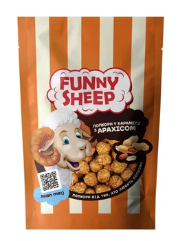 Попкорн Funny Sheep у карамелі з арахісом та арахісовим маслом 90 г