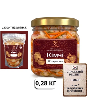 Кимчи з белокачанной капусти 280г TEN SONS, Ферментированный, 100% натуральный