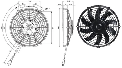 Вентилятор 9" 12v S-blade (Kormas) (1150m/h)
